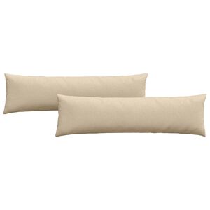 vidaXL Coussins de canap&eacute; 2 pcs Cr&egrave;me 145 x 40 cm tissu