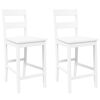 VidaXL Tabourets de bar 2 pcs blanc bois massif d'hévéa