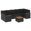 vidaXL Salon de jardin 8 pcs avec coussins noir r&eacute;sine tress&eacute;e