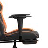 vidaXL Chaise de jeu avec repose-pied Noir et orange Similicuir