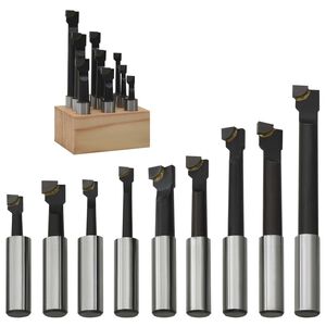 vidaXL Cutters de per&ccedil;age 9 pcs 12 mm &agrave; base de bois