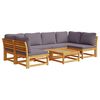 vidaXL Salon de jardin avec coussins 7 pcs bois massif d'acacia