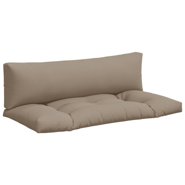 vidaXL Coussins de palette lot de 2 taupe tissu