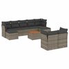 vidaXL Salon de jardin avec coussins 10 pcs gris r&eacute;sine tress&eacute;e
