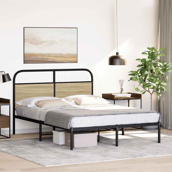 vidaXL Cadre de lit sans matelas 120x190 cm cm ch&ecirc;ne sonoma