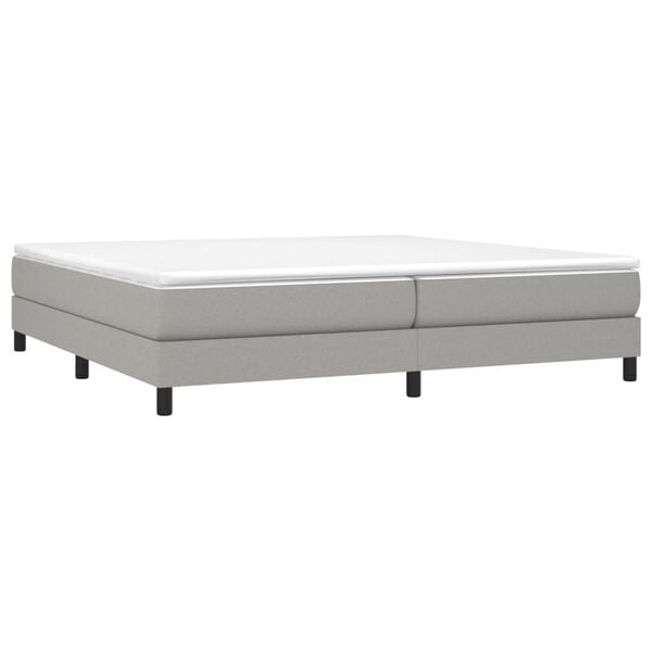 vidaXL Sommier &agrave; lattes de lit avec matelas Gris clair 200x200cm Tissu