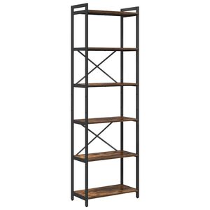 vidaXL &Eacute;tag&egrave;re 60 x 30 x 189,5 cm Bois d'ing&eacute;nierie Ch&ecirc;ne fum&eacute;