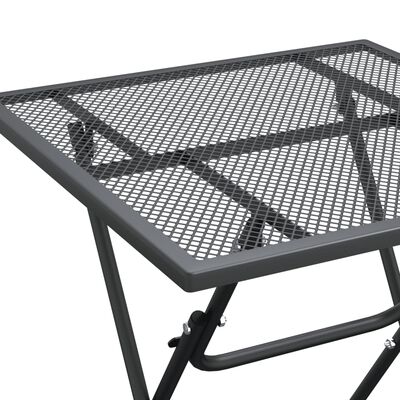 vidaXL Mobilier à dîner de jardin 3 pcs Maille Métal Anthracite