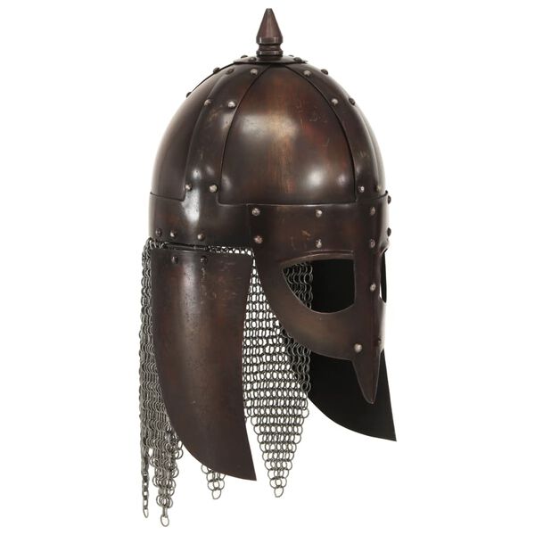 vidaXL Casque de guerrier viking antique pour GN Cuivre Acier