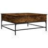 vidaXL Table basse ch&ecirc;ne fum&eacute; 95x95x45 cm bois d'ing&eacute;nierie et m&eacute;tal
