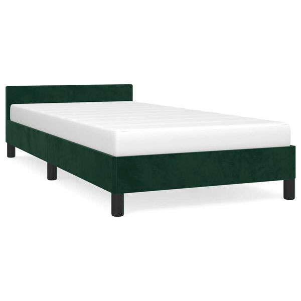 vidaXL Cadre de lit sans matelas vert fonc&eacute; 90x190 cm velours