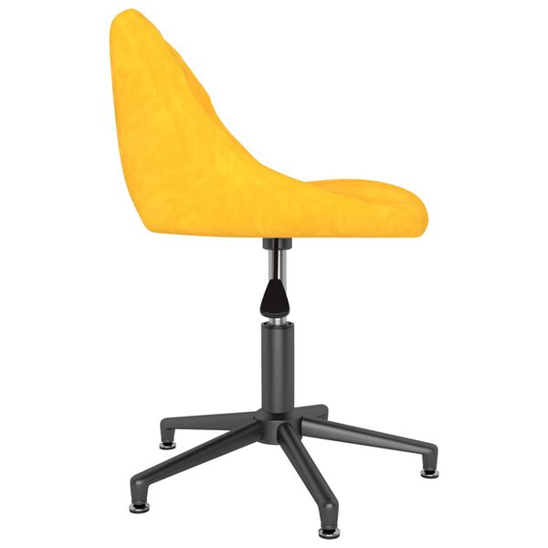 vidaXL Chaise pivotante de salle à manger Jaune moutarde Velours
