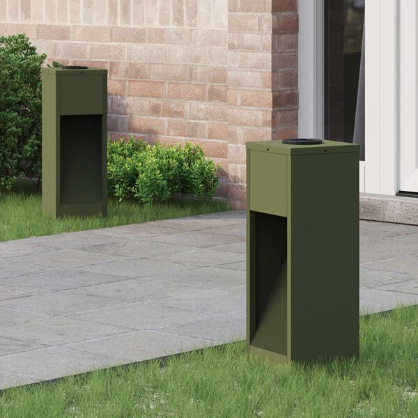 vidaXL Lumi&egrave;re de Chemin LED Solaire 2 pcs Vert olive