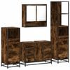 vidaXL Ensemble meubles salle de bain 4 pcs ch&ecirc;ne fum&eacute; bois ing&eacute;nierie