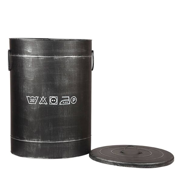 LABEL51 Panier &agrave; linge 40x40x58 cm L Noir antique