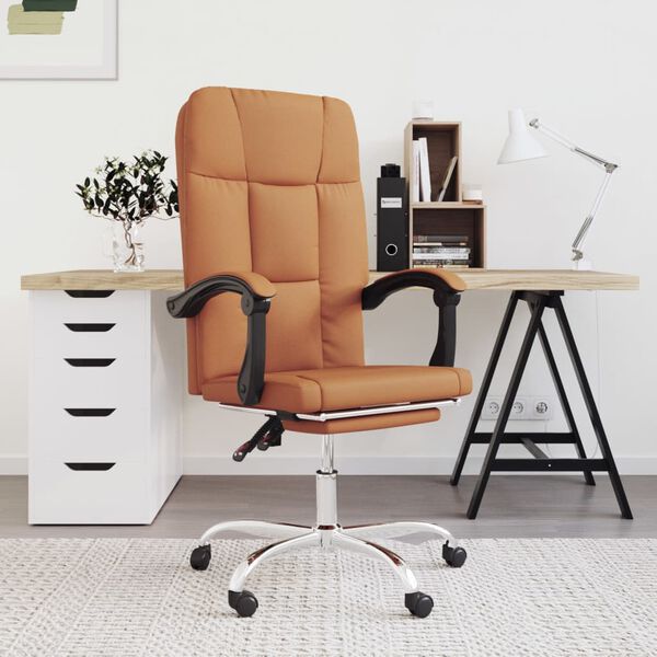 vidaXL Fauteuil inclinable de bureau Marron Similicuir