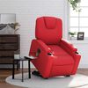 vidaXL Fauteuil inclinable de massage &eacute;lectrique rouge similicuir