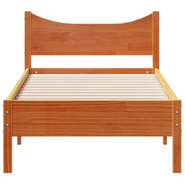 vidaXL Cadre de lit sans matelas cire marron 90x200 cm bois pin massif