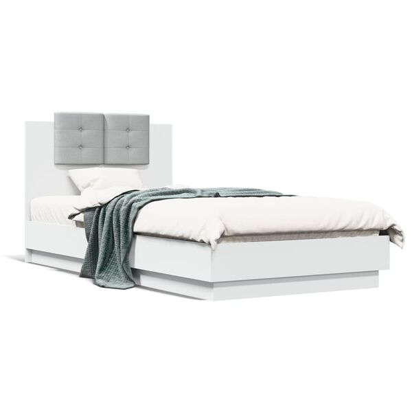 vidaXL Cadre de lit sans matelas blanc 75x190 cm