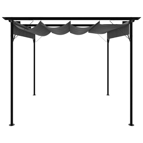vidaXL Pergola avec toit r&eacute;tractable anthracite 3x3 m acier 180 g/m&sup2;
