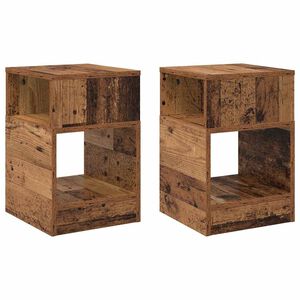 vidaXL Table d'appoint 2 pc Bois ancien 30,5 x 30 x 45 cm