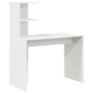 vidaXL Bureau avec &eacute;tag&egrave;re Blanc 102 x 50 x 124 cm Bois d'ing&eacute;nierie