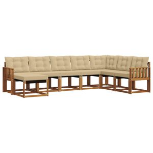 vidaXL Ensemble de canap&eacute;s d'ext&eacute;rieur 8 pc Naturel et Beige