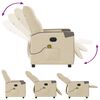 vidaXL Fauteuil inclinable de massage &eacute;lectrique cr&egrave;me tissu