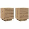 vidaXL Cabinet de chevet 2 pcs Ch&ecirc;ne artisanal 45 x 40 x 55 cm