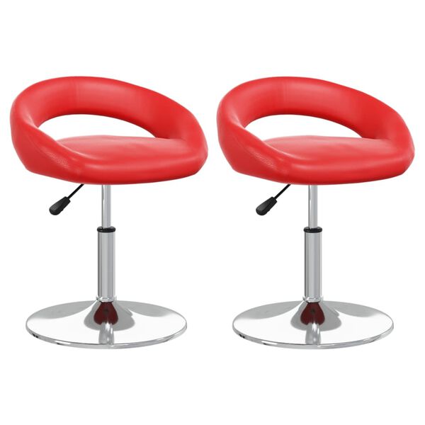 vidaXL Chaises &agrave; manger pivotantes lot de 2 rouge similicuir
