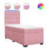 vidaXL Sommier &agrave; lattes de lit avec matelas Rose 90x190 cm Velours