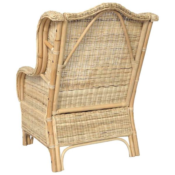 vidaXL Canapé avec coussin Rotin naturel et lin