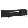 vidaXL Meuble TV LED ARNHEM 153 x 35 x 43 cm Noir Bois d'ing&eacute;nierie