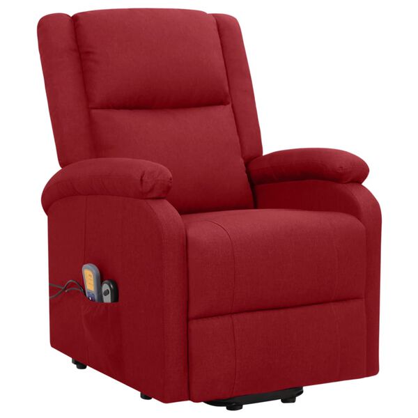 vidaXL Fauteuil de massage Rouge bordeaux Tissu
