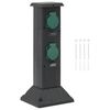 vidaXL Colonne de prise d'ext&eacute;rieur &agrave; 4 voies noir vert 16x16x39,5 cm