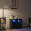 vidaXL Buffet LED 2 pcs Ch&ecirc;ne noir 41 x 37 x 67 cm Bois d'ing&eacute;nierie