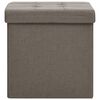 vidaXL Tabourets de rangement pliables lot de 2 taupe faux lin