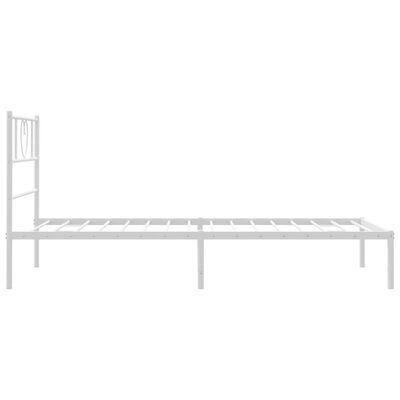 vidaXL Cadre de lit métal sans matelas et tête de lit blanc 100x190 cm