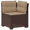 vidaXL Canap&eacute; de jardin 1 place avec coussins look rotin PP Marron