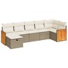 vidaXL Salon de jardin avec coussins 7 pcs beige r&eacute;sine tress&eacute;e