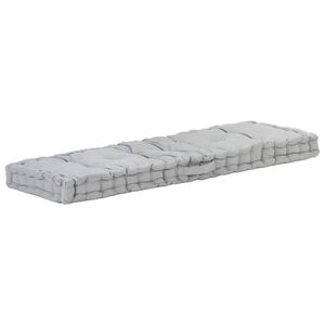 vidaXL Coussin de plancher de palette Coton 120x40x7 cm Gris