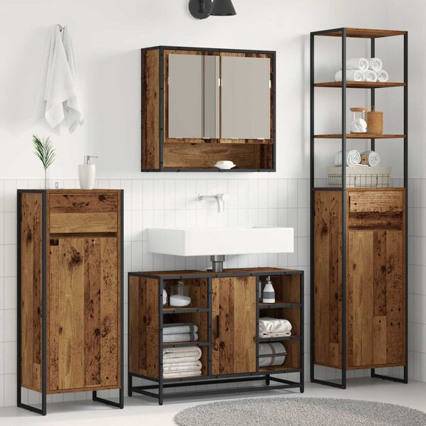 vidaXL Cabinet de salle de bain Bois Ancien 40 x 30 x 180 cm