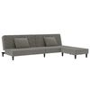 vidaXL Canap&eacute;-lit 2 places 2 oreillers repose-pied Gris clair Velours