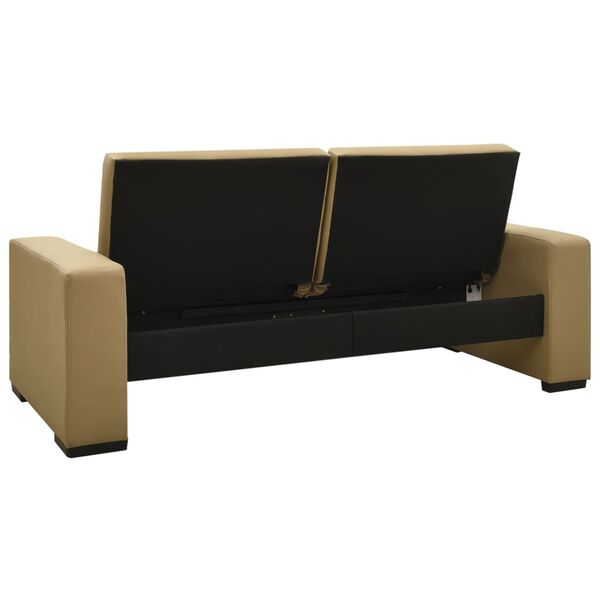 vidaXL Canap&eacute;-lit Cappuccino Similicuir