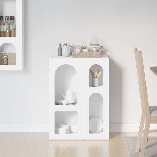 vidaXL Buffet Blanc 59 x 35 x 80,5 cm Bois d'ing&eacute;nierie