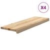 vidaXL Marches d'escalier 4 pcs non trait&eacute; 80x25x2cm bois ch&ecirc;ne massif