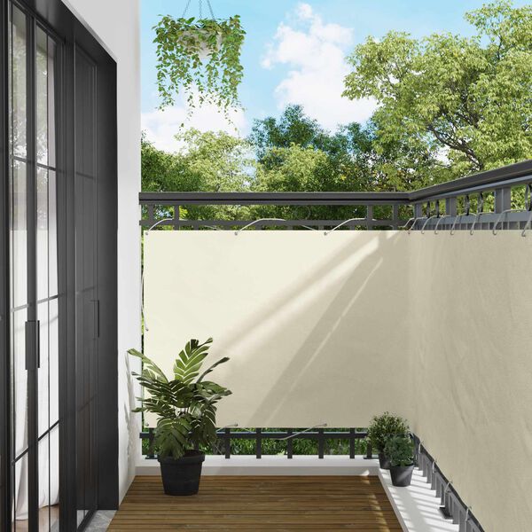 vidaXL &Eacute;cran de balcon Cr&egrave;me 110 x 800 cm Tissu Oxford