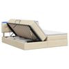 vidaXL Lit de rangement LED avec matelas Cr&egrave;me 180 x 200 cm Tissu