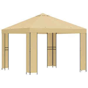 vidaXL Pavillon 3 x 3 m Cr&egrave;me Polyester et Acier 190 gsm