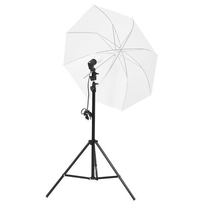 vidaXL Kit d'éclairage de studio avec toiles de fond et parapluies